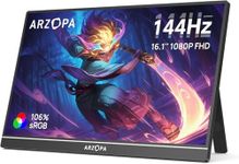 ARZOPA 16.1'' 144Hz Portable Monitor with Kickstand, 100% sRGB 1920×1080P FHD HDR 144HZ Gaming Monitor, Ultra Slim - Eye Protection-External Second Screen for Laptop/PC/Mac/PS3/4/5/Xbox - Z1FC
