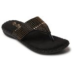 BIG BIRD FOOTWEAR PVC Sole Velvet Casual V-strap Doctor Sandals for Women & Girls (Black, Size : 9UK)