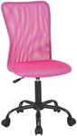 Home Office Chair Ergonomic Desk Chair Mesh Computer Chair with Lumbar Support Rolling Swivel Adjustable Mid Back Task Chair Study Desk Chair for Girls Kids Teens(Pink)