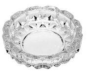 Deli Green Apple Crystal Heavy Glass Ashtray for Indoor and Outdoor Decorative (Round)