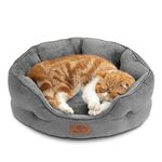 Bedsure Small Dog Bed, Round Pet Bed for Cats and Small Dogs – Machine Washable Cat Beds - Anti-Slip Bottom - All Season Ultra Soft Cat & Dog Cushion Bed - 20 inches Donut Round Cushion Dog Bed