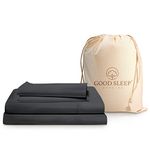 100% Egyptian Cotton Bed Sheets Queen, 1000 TC Cooling Sheets, 4 Pc Dark Gray Queen Bed Sheets Set, 16" Deep Pocket Queen Sheet Set, Bedsheets Queen Size Set with 2 Pillowcases, Fitted & Flat Sheet