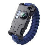 Rechargeable All in 1 Paracord Bracelet, 2019 New 7 String Woven Sports Survival Parachute Cord Wristband Gear Kit with Emergency First Aid Multi-Tool Accessories for Outdoor Wilderness Adventure