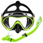 Kids Snorkel Set for Boys Girls Youth Junior Age from 5-13 Years Old Upgraded Dry Top Snorkel Mask Snorkeling Gear with Carrying Bag for Pool Swimming Diving Water Park Beach Vacation