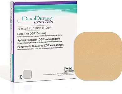 DuoDERM Extra Thin CGF Hydrocolloid 4"x4"/10cmX10cm Sterile Self-Adhesive Dressing for Management of Lightly Exuding Wounds (Single Dressing) (10)