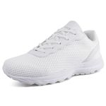 Knixmax Outdoor Extra Wide Fit Trainers Lightweight Running Walking Shoes Breathable Comfortable Diabetic Shoes Athletic Gym Sneakers for Men Women White UK4