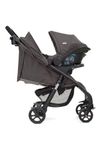 Joie Muze Lx One Hand Fold Travel Sytem with Flat Reclining Car Seat with Juva Group 0+ Infant (Birth to 17.5Kg), Dark Pewter - Multicolor