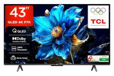 TCL 108 cm (43 inches) 4K Ultra HD Smart QLED Google TV 43P7K (Black)