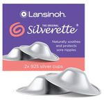 Lansinoh Original Silverette Nipple Cups - 925 Sterling Nickel Free Silver Nipple Shields for Breastfeeding – Naturally Protects and Helps Heal Sore Nipples Breast Feeding - Postpartum Essentials