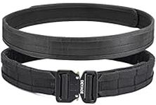 DEYACE Molle Duty Belt, 1.75 Inch Quick Release War Combat Law Enforcement Tactical Shooter Belt (Black, Large (36-42 in))