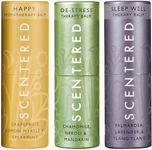 Scentered Aromatherapy Essential Oils Balm Gift Set - Positive & Relaxed - Pack of 3 Balms: Happy, De-Stress, Sleep Well - Lavender, Cedarwood, Rosemary Essential Oil - Mindfulness Gifts for Women