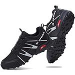 ziitop Trail Running Shoes Men Waterproof Hiking Shoes Non-Slip Outdoor Trekking Sports Shoes for Men Lightweight Breathable Sneakers All-Terrain Cross Training Shoes Walking Shoes Blackwhite