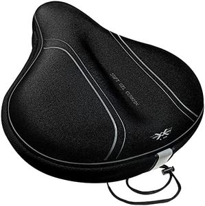 X WING Bike Seat Cushion, Gel Padded Bicycle Seat Cover for Men & Women Comfort, Ultra-Soft Saddle Cushion, Wide Bike Seat Cover Fits with Peloton, Exercise, Stationary, Indoor Outdoor (‎12" x 11")