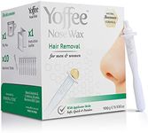 Original Yoffee Nose Wax Kit for Men & Women - Natural Beeswax & Aloe Vera - Nose Waxing Kit for Men - Easy & Quick -10 Reusable Nose Wax Applicator Sticks - Wax Nose Hair Removal- Nose Hair Wax