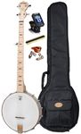 Deering Goodtime 5-String Openback Banjo USA Made Nickel Hardware Open Back with Instrument Alley Padded Gig Bag, Tuner, Mute and Picks Starter Package