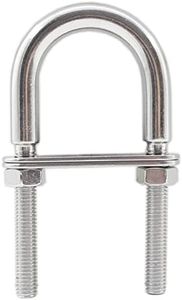 Stainless Steel Marine Boat Bow Eye,TTZEZE U Bolt Tie Down Marine Stainless, M8 U-Shaped Bolt Set with Nuts(5/16") and Plates Marine Boat Yacht Fitting Acceossaries Deck Hardware (1 Pcs, M8x100)