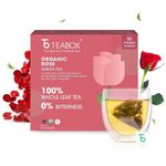 Teabox Organic Rose Green Tea Bags 50 pcs | For Glowing Skin | Made with 100% Whole Leaf & Natural Rose Petals