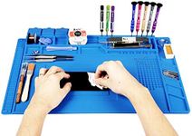 Kaisi Heat Insulation Silicone Repair Mat with Scale Ruler and Screw Position for Soldering Iron, Phone and Computer Repair Size:17.7 x 11.8 Inches