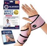 Dr. Arthritis Doctor Developed Comfy, Lightweight, Wrist Support-Strap-Brace-Hand Support, Perfect fit for both Right and Left Hand, for Men and Women (Pink, 2 Pack)