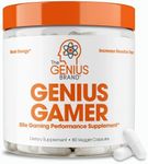 Genius Gamer, Gaming Focus Supplement, 80 Pills - Elite Nootropic Performance Booster - Boost Brain & Mental Clarity, Reaction Time & Concentration - Blue Light Support with Lutemax