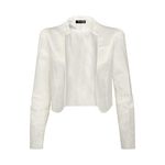 Bolerose Formal Long Sleeve Satin Bolero Shrug Occasion Jacket (Ivory, XXL)