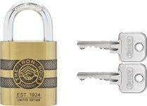 ABUS Brass Padlock 83/45 Iron Rock Anniversary Lock with 2 Keys vs. Hardened Steel Shackle, Nano Protect, Weatherproof, Level 8