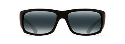 Maui Jim Unisex's World Cup Sunglasses, Matte Black Rubber/Neutral Grey Polarized, Large