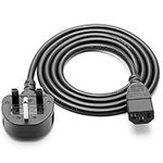 LLQQ UK Computer Power Cable, Monitor Power Cable, 3 Prong Power Cord, 1.5 m/4.92Ft Plug Power, PC Power Cable, C13 10A 250v Power Cable Compatible with Printer,Rice Cooker