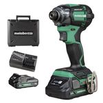 Metabo HPT 18V MultiVolt Cordless Triple Hammer Bolt Impact Driver Set, Power Impact Driver Kit with Case, 2 Lithium-Ion Batteries and Charger, 1/4-Inch Chuck, Compact Lightweight Power Tool, WH18DC