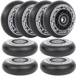 AOWISH 8-Pack 68mm Inline Skate Wheels Outdoor Asphalt Formula 90A Aggressive Blades Roller Skates Replacement Wheels with Speed Bearings ABEC 9 and Floating Spacers (Black Color)