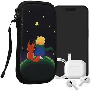 kwmobile Housse de Protection pour Smartphone XXL - 7" - Sacoche de Protection pour Téléphone Portable en Néoprène Petit Prince Jaune-Marron-Bleu foncé