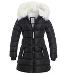 SS7 Girls Padded Parka Coat Faux Fur Fleece Lined Jacket Age 3 4 7 8 9 10 11 12 13 Black