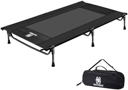 OneTigris Lit d'extérieur surélevé pour chien - 100 x 70 cm - Hauteur : 21 cm - Structure express - Stable, confortable et respirant - Durable et facile à nettoyer - Lit pour animal de compagnie ou