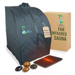 Portable Far Infrared Dry Sauna Tent - 1 Person Indoor Sauna with Timer, Infrared Heaters, Foot Pad & Seat for Detox, Relaxation, Skin Rejuvenation, Improved Circulation, Weight Loss & Pain Relief