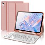 FOGARI iPad 10th Keyboard - iPad 10th Generation Keyboard Case, Keyboard Case for iPad 10th Generation 2022, UK Layout Detachable Bluetooth Keyboard for iPad 10th Generation, Rose Gold