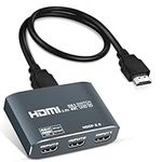 4K@60HZ HDMI Switch 3 in 1 out, Aluminum HDMI Switcher 4K with 1.2M HDMI Cable, 4K HDMI Switch Box Supports HDCP2.2, HDR10, 18Gbps, for Fire Stick, PS5/4, Game Consoles, Roku, PC