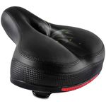 IPOW Comfort Bike Seat for Women or Men, Bicycle Saddle Padded Soft High Density Memory Foam with Dual Shock Absorbing Rubber Balls Suspension Universal Fit for Indoor/Outdoor Bikes, Black