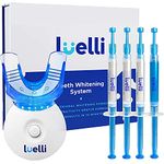 Luelli Teeth Whitening Kit with LED Light, Professional Teeth Whitening Formula with (3) Teeth Whitening Gel Syringes, (1) Desensitizing Gel | Mouth Tray | Mint Flavored at-Home Whitening Kit