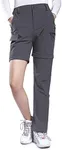 Hiauspor Hiking Pants Women Convertible Lightweight Zip Off Pants Quick Dry Outdoor Stretch Pants UPF 50+ (Grey, X-Small)