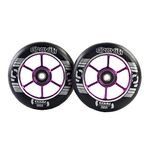 CLAS FOX 100mm One Pair Pro Stunt Scooter Wheels with ABEC-9 Bearings CNC Metal Core Graviti (2pcs) (Black-Purple)