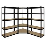 EAZILIFE 5 Tier Boltless Shelving Storage Kit - Consists of 1 x 5 Tier Corner Shelving Rack 2 x 900mm Straight 5 Tier Shelf Units