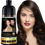 Herbishh Dark Brown Hair Color Shampoo, 3 in 1, 100% Grey Coverage, Hair Color for Men & Women, Long-lasting Color in 15-20 Mins, Ammonia-free, 200 ml