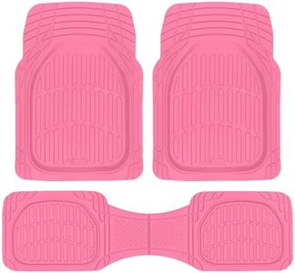 Carbella Pink Car Floor Mats - Deep Dish Rubber Car Mats, All Weather Floor Liners for Cars SUV Trucks, Cute Automotive Floor Mats