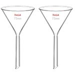 stonylab 2-Pack Glass Heavy Wall Funnel Borosilicate Glass Funnel, Short Stem 120mm Diameter, 120mm Stem Length