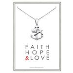 Tiny and Dainty Sterling Silver Faith Hope and Love Necklace, Silver Anchor Cross and Heart Necklace, Confirmation Gift Necklace, Goddaughter Gift (20 inches)