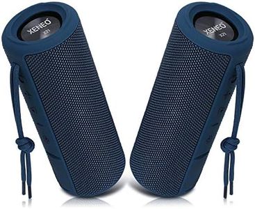 Xeneo X21 Dual Portable Bluetooth Wireless Speakers Waterproof for Booming Stereo with FM Radio, Micro SD Card, IPX6, 30W for Outdoor, Home, Office, Party and Travel (Pack 2 Blue)