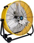 Tornado - 24 Inch High Velocity Heavy Duty Tilt Metal Drum Fan Yellow Commercial, Industrial Use 3 Speed 8540 CFM 1/3 HP 8 FT Cord UL Safety Listed