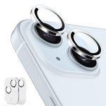 ESR for iPhone 15/15 Plus/14/14 Plus Camera Lens Protectors, Armorite Individual Lens Protectors, Scratch-Resistant Ultra-thin Tempered Glass with Aluminum Edging, Armorite Series, Set of 2, Clear