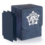 ULTRGEE Deck Box for MTG, MTG Deck Box Fits 110 Single Sleeved Commander Cards, Trading Card Storage Case with 2 Dividers - Navy