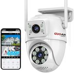 【Dual Lens Linkage】Wireless Security Camera Outdoor, 6MP WiFi Security Camera,Outdoor Camera Wireless,360°View,IP66 Waterproof,Human Detection&Tracking,Night Vision,24/7 Record,CORDED POWER